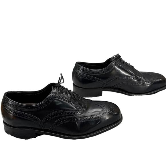 Florsheim Lexington Black Leather Wingtip Oxford Dress Shoe Men 8.5 3E - Picture 5 of 10